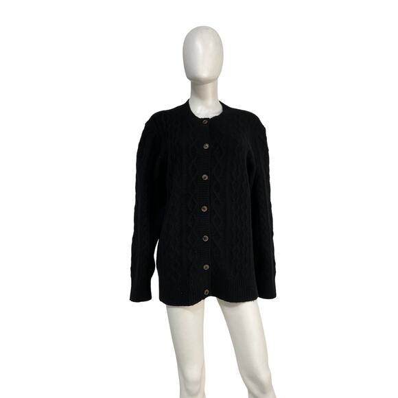 Favorite Daughter The Oversized Black Merino Wool Cardigan Size S - Picture 2 of 5
